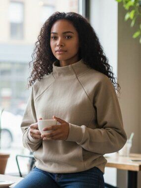 Fabletics Cozy Fleece Mock Neck Pullover with Kangaroo Pocket, Size XS